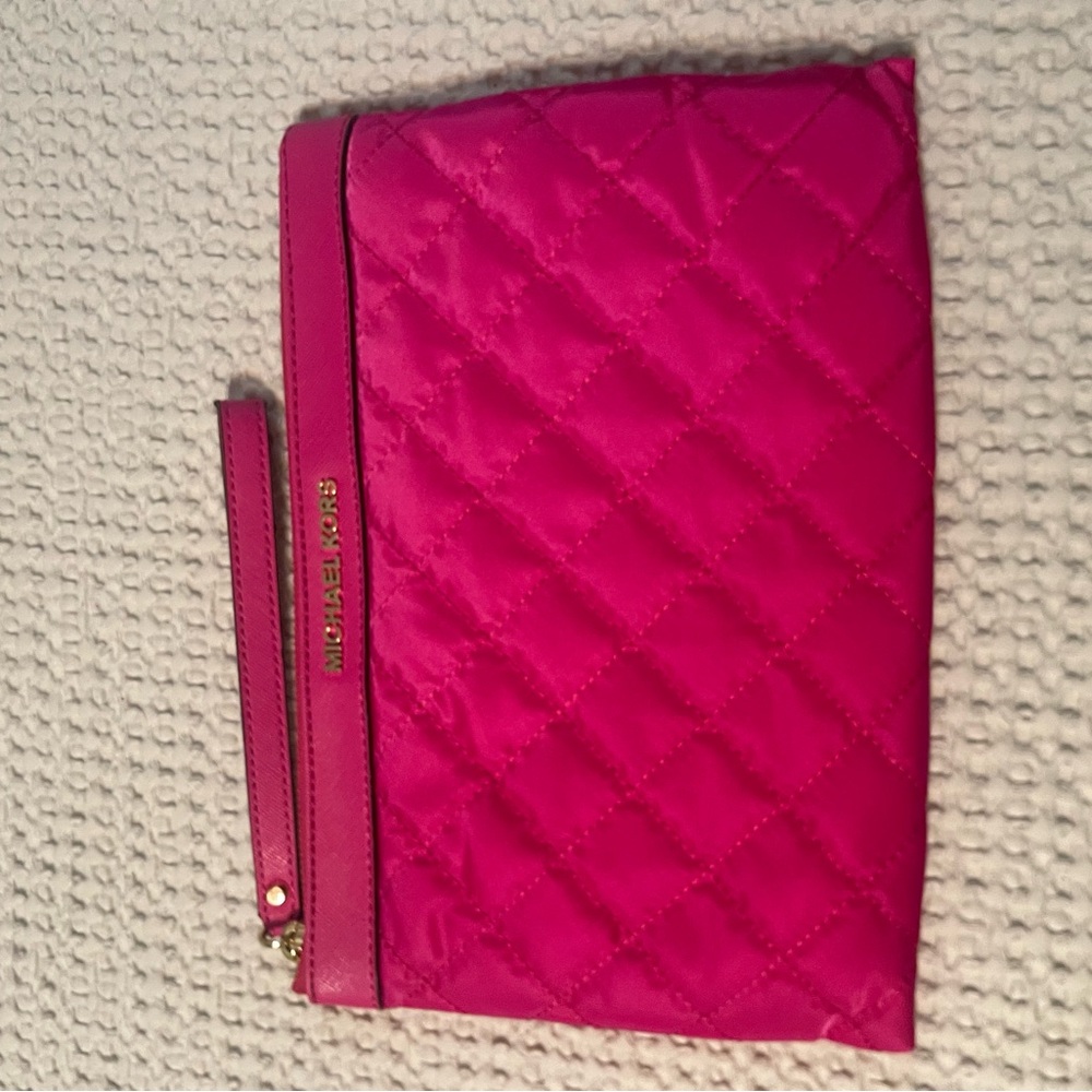 Michael Kors Fuchsia Quilted Wristlet